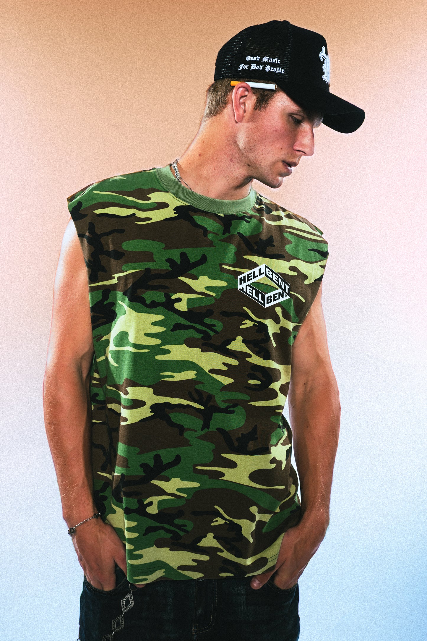 Hellbent Camo Cut Off Tee