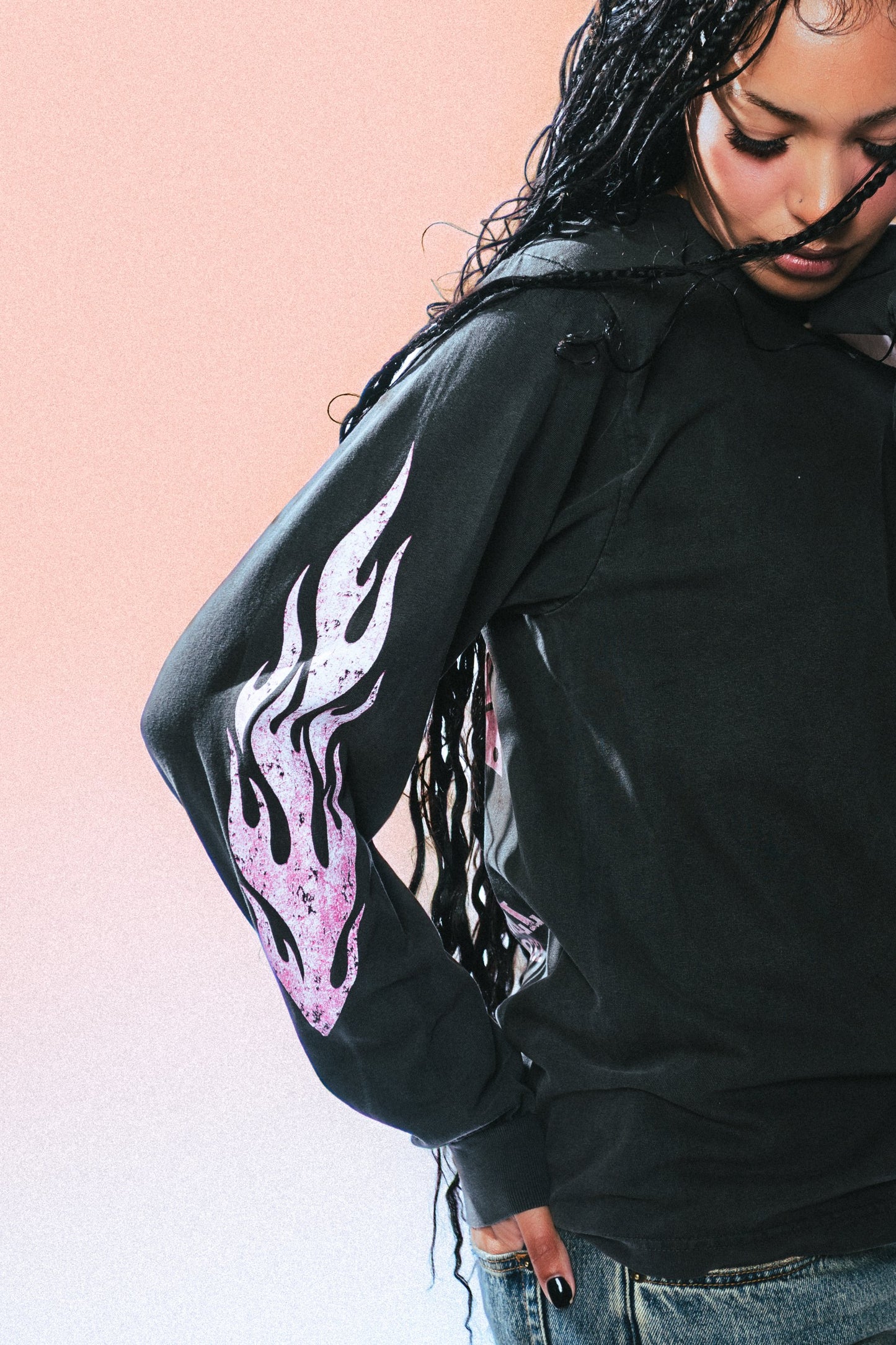 Made In Hell Off The Shoulder Longsleeve (Vintage Black)