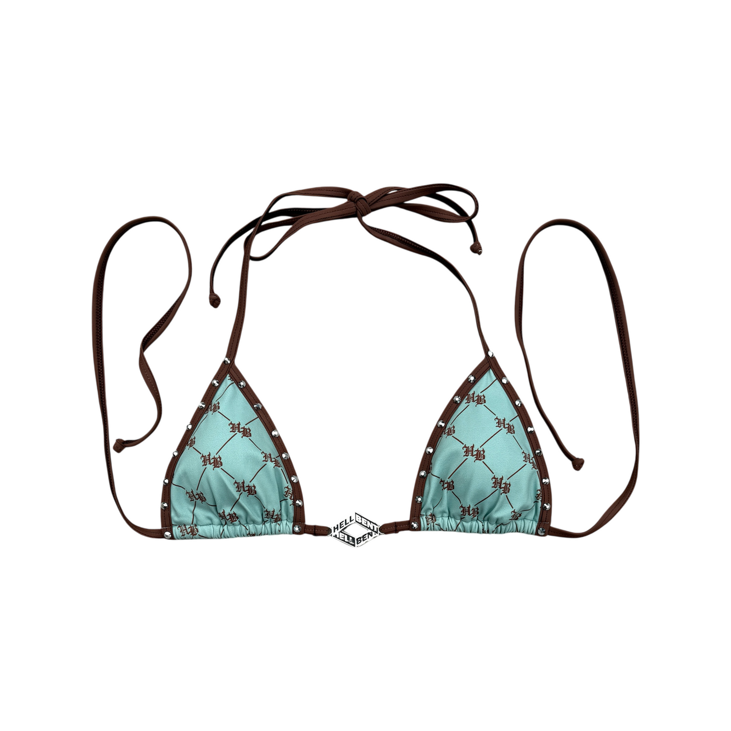 Hellbent Studded Bikini Top (Blue)