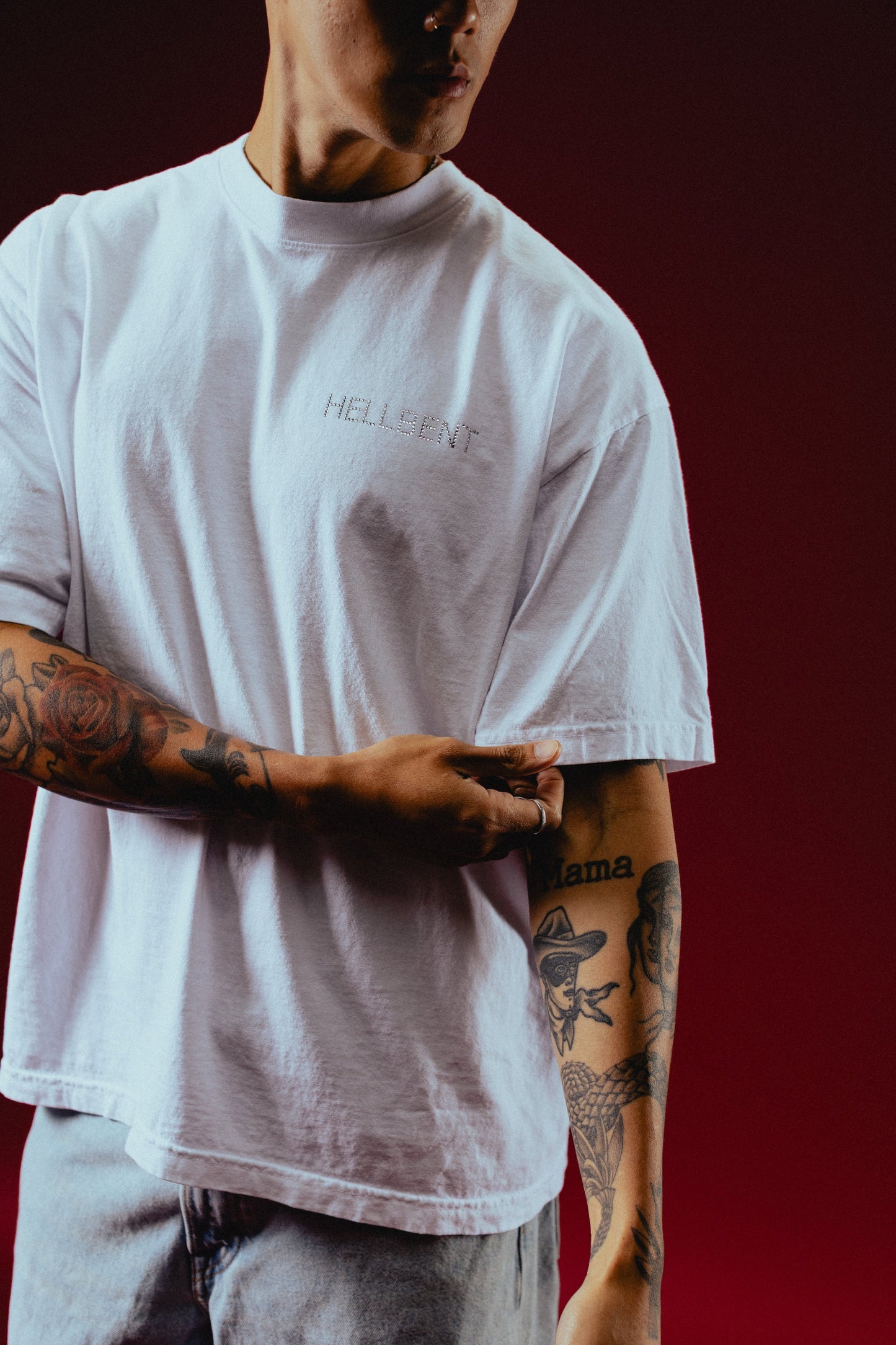 Good Music For Bad People Rhinestone Tee (White)