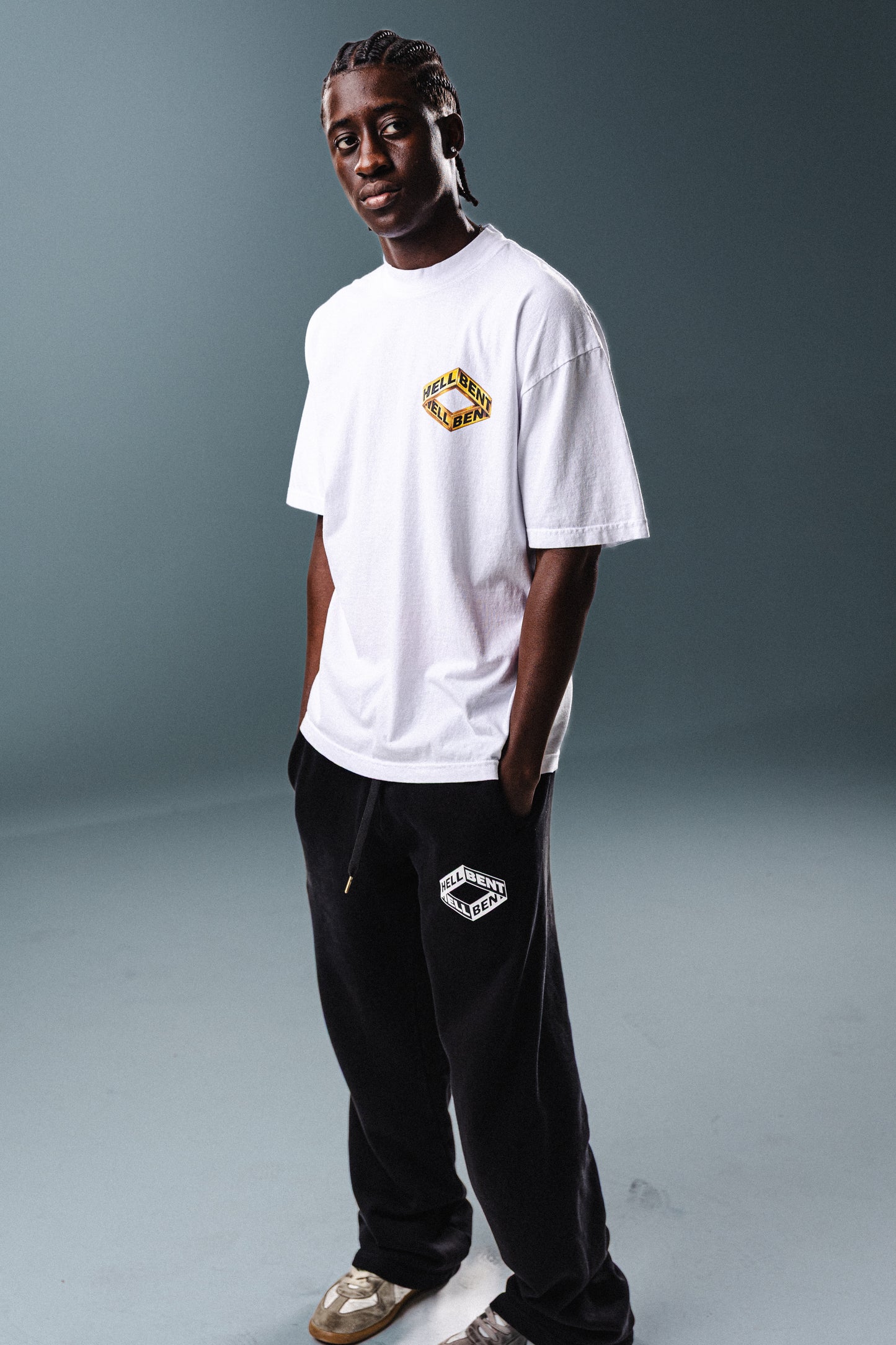 Hellbent Gold Chrome Logo Tee (White)