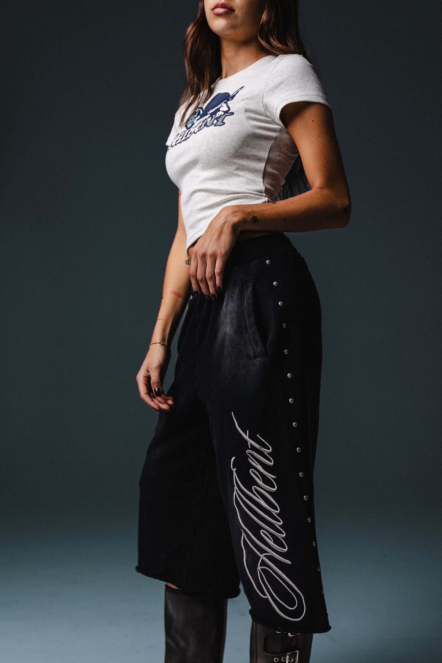 Hellbent Black Studded Capris