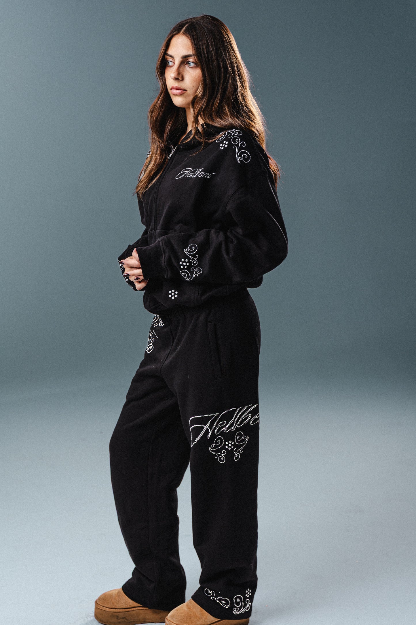 Hellbent Studded Rhinestone Sweatpants