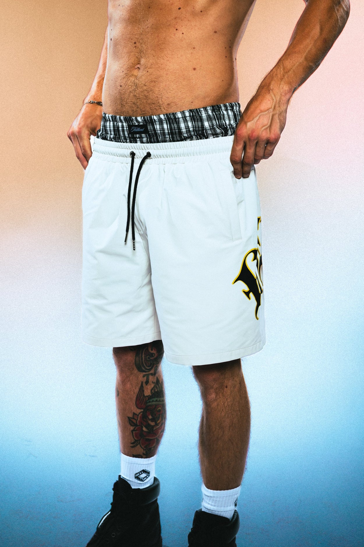 Hellbent Cathedral Logo Shorts (White)