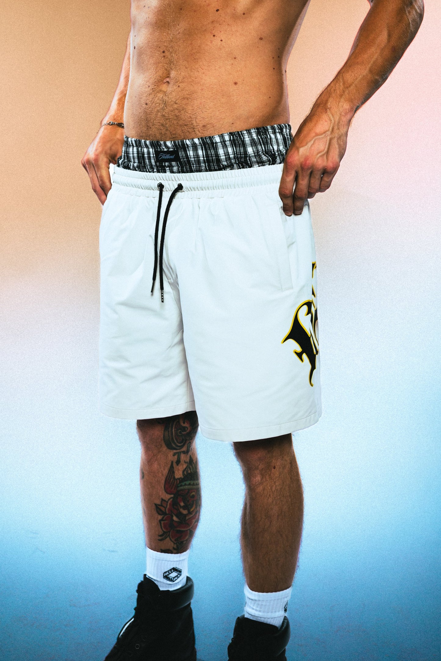 Hellbent Cathedral Logo Shorts (White)
