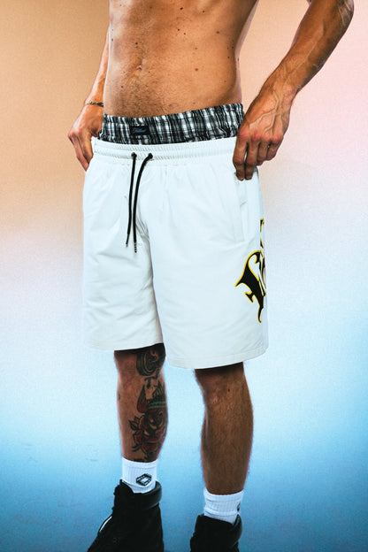 Hellbent Cathedral Logo Shorts (White)