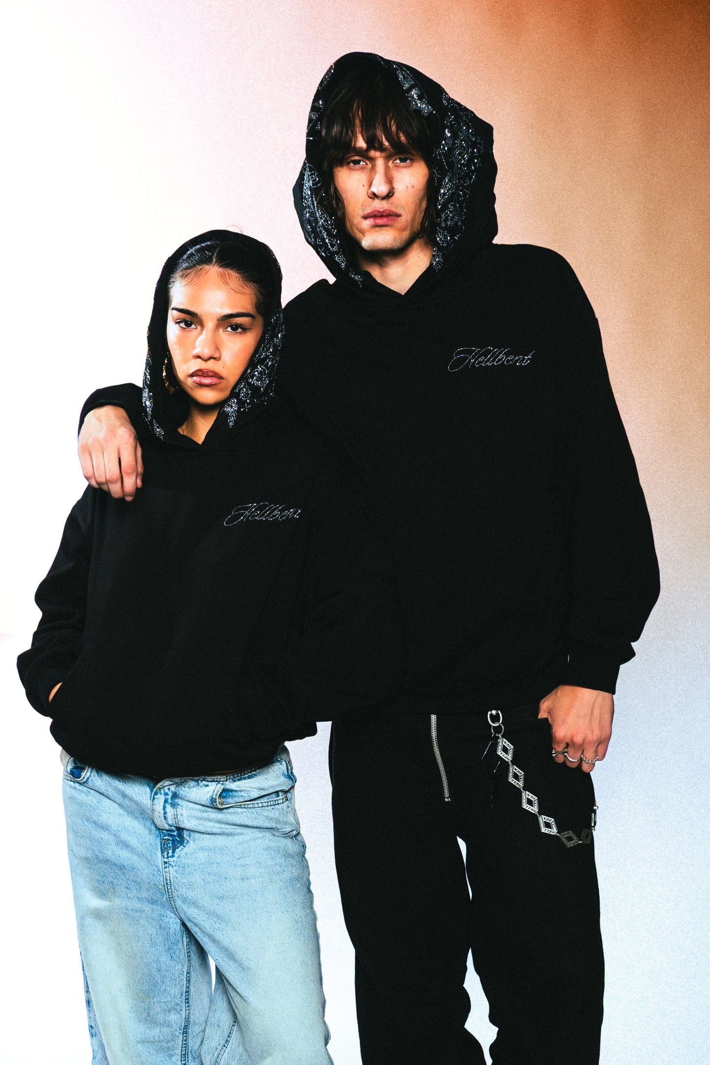 Hellbent Rhinestone Bandana Hoodie