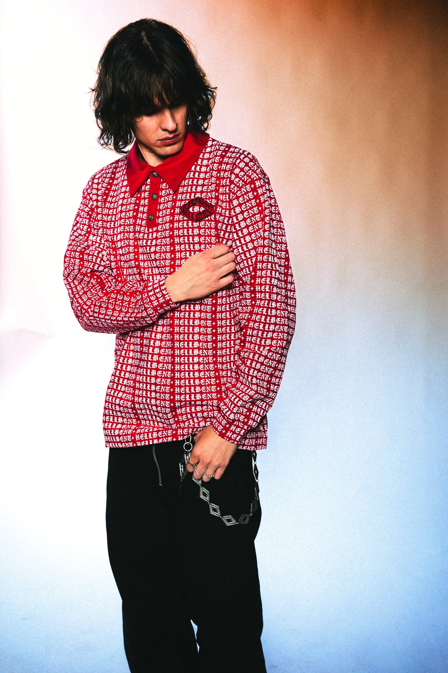 All Over Logo Longsleeve Polo