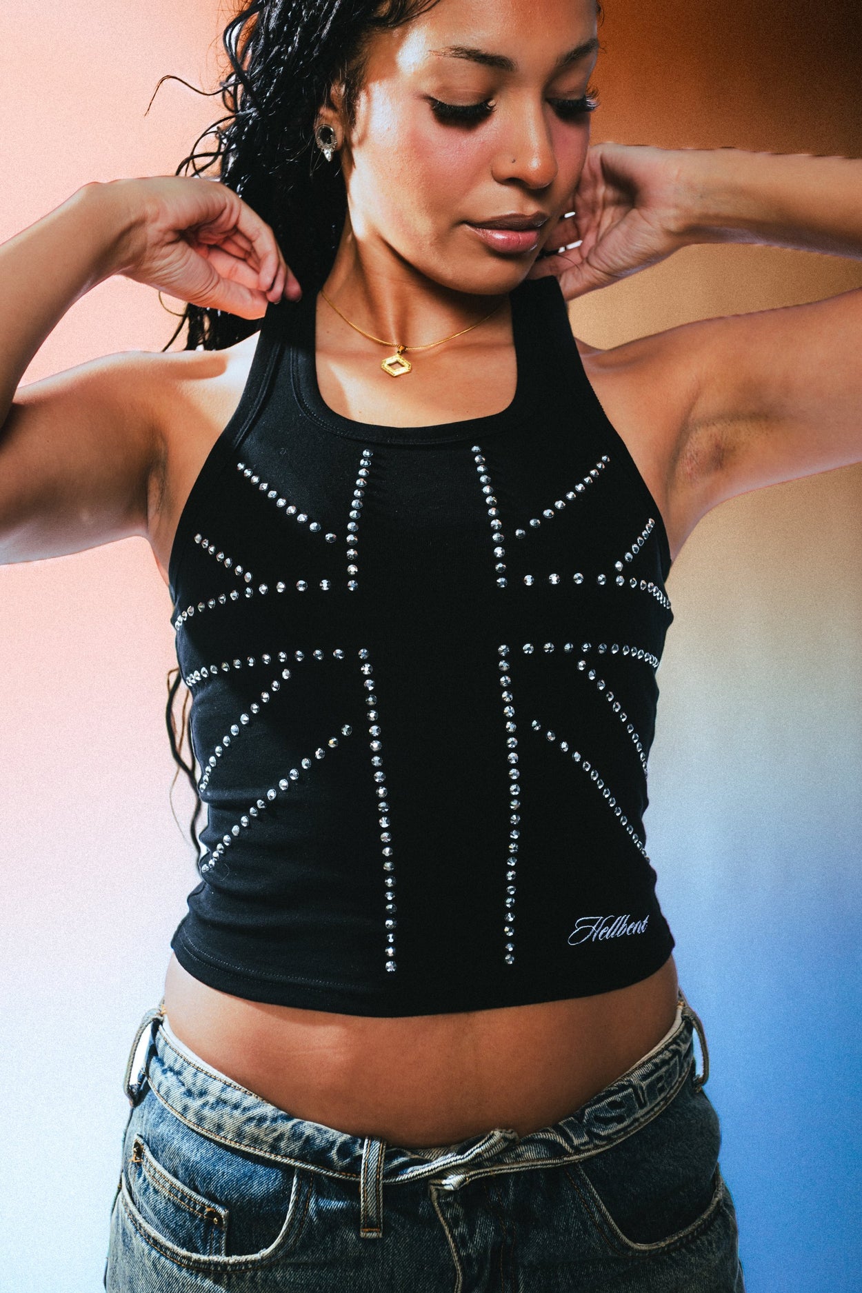 Hellbent Studded Union Jack Tank