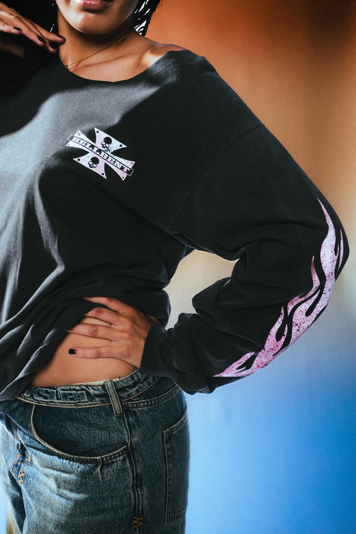 Made In Hell Off The Shoulder Longsleeve (Vintage Black)