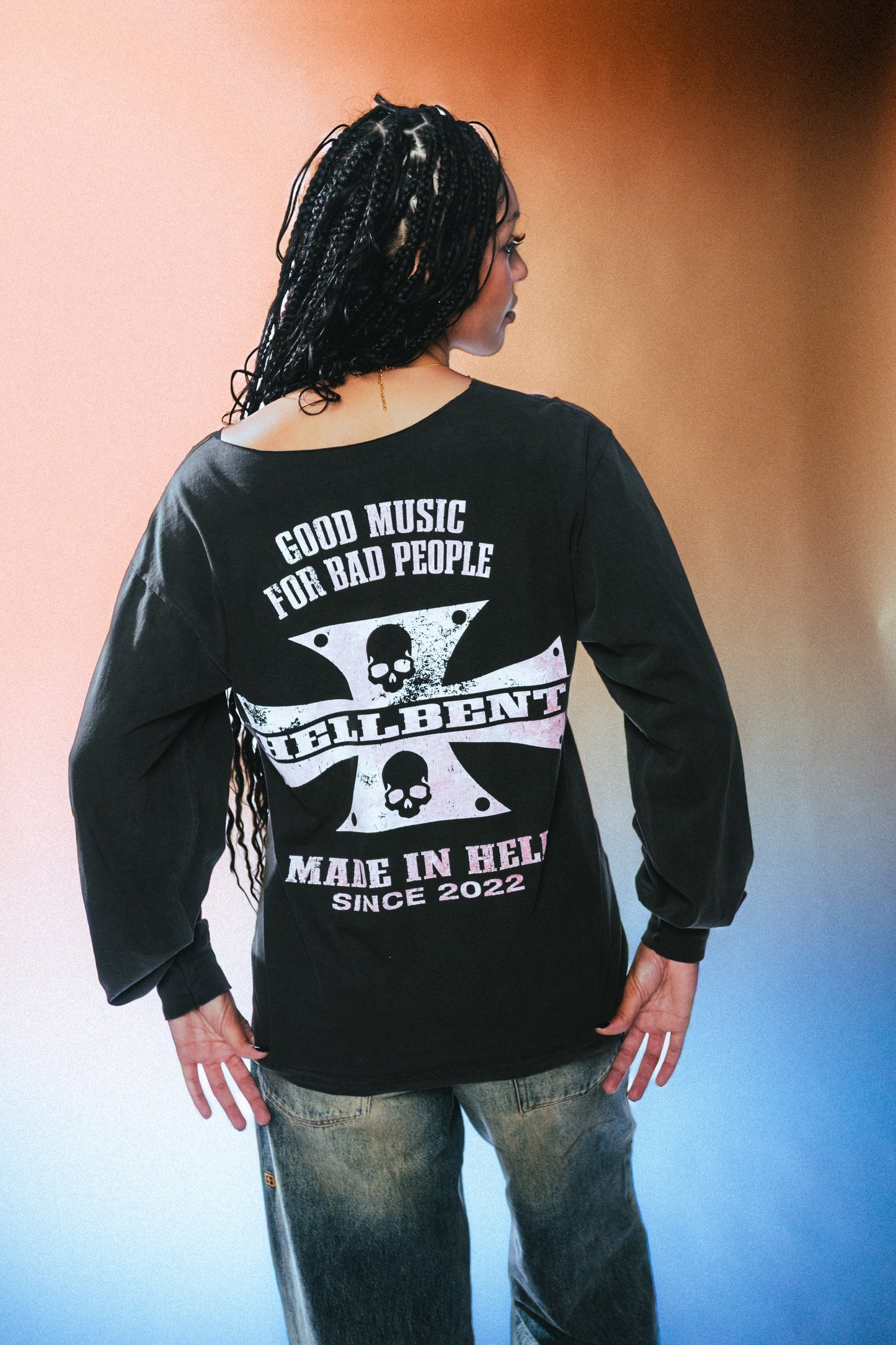 Made In Hell Off The Shoulder Longsleeve (Vintage Black)