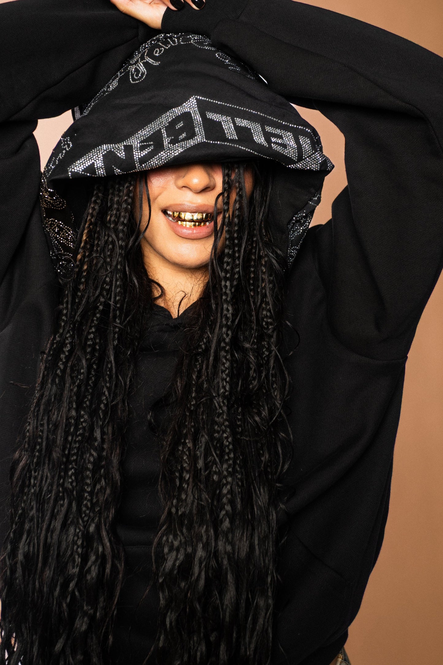 Hellbent Rhinestone Bandana Hoodie