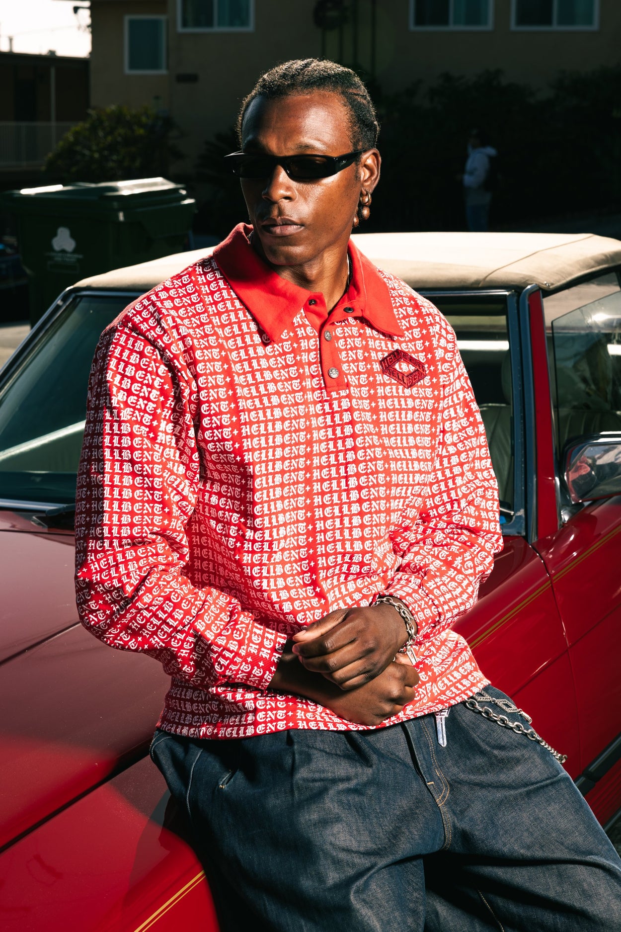 All Over Logo Longsleeve Polo
