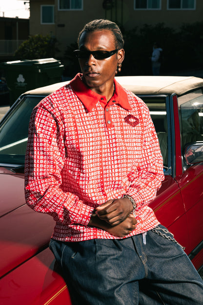 All Over Logo Longsleeve Polo