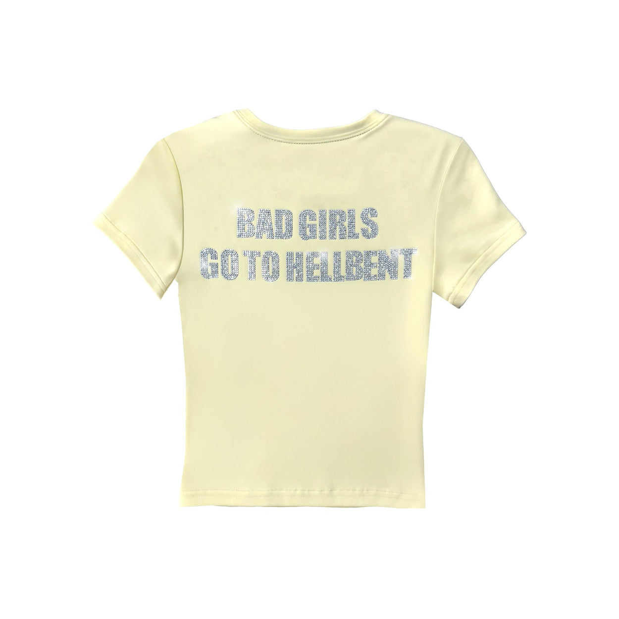 Heaven Sent & Hellbent Rhinestone Baby Tee (Butter Yellow)