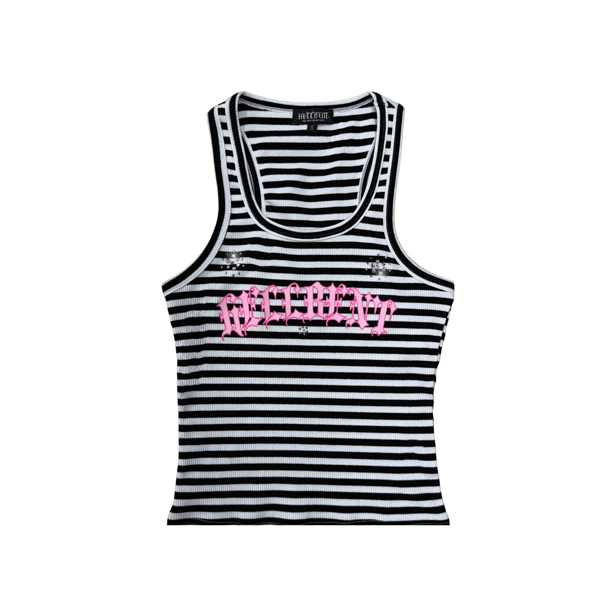 Hellbent Rhinestone Striped Tank