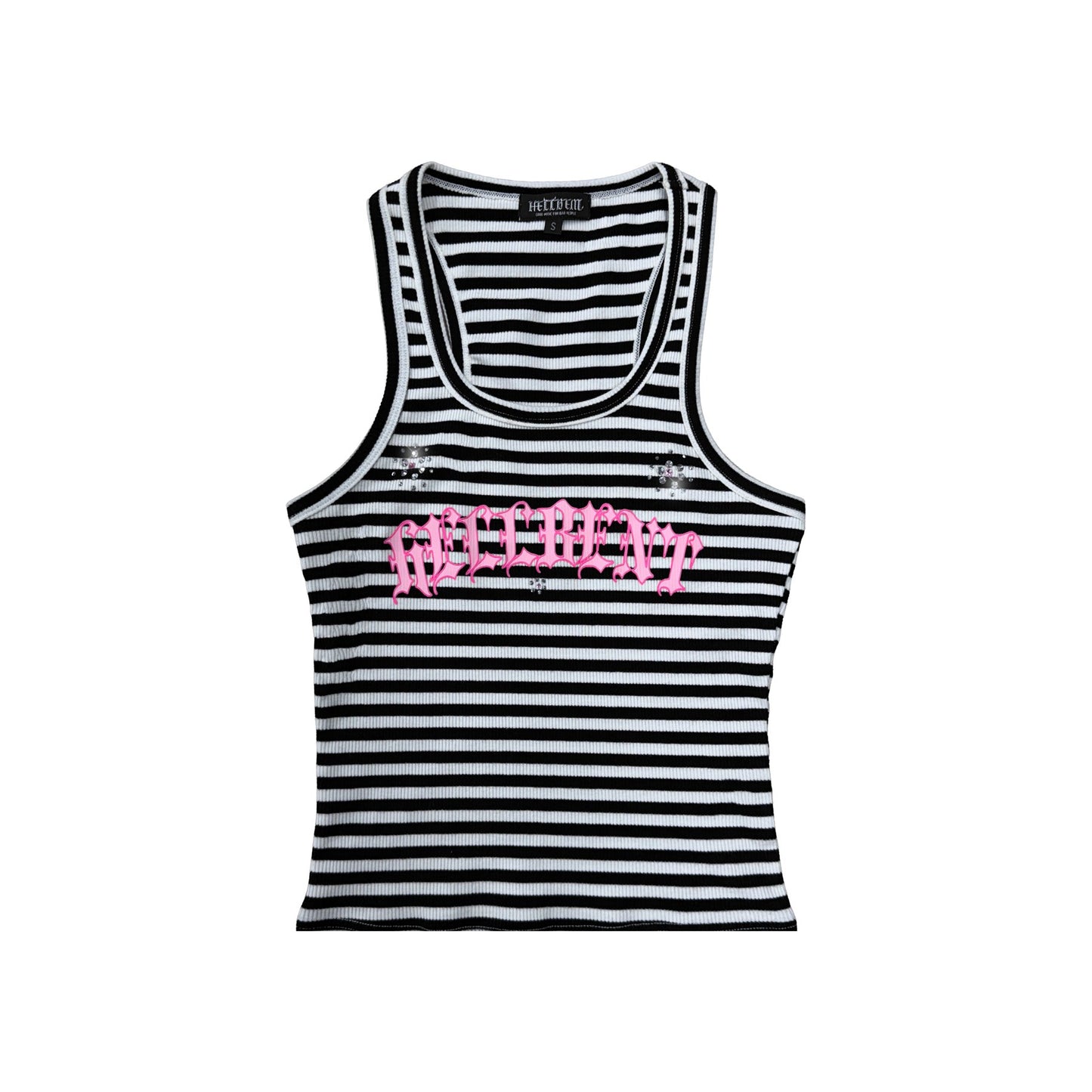 Hellbent Rhinestone Striped Tank