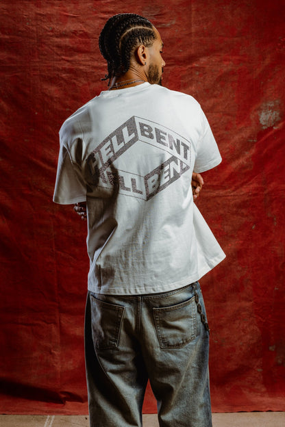 Hellbent Rhinestone Logo Tee (White)