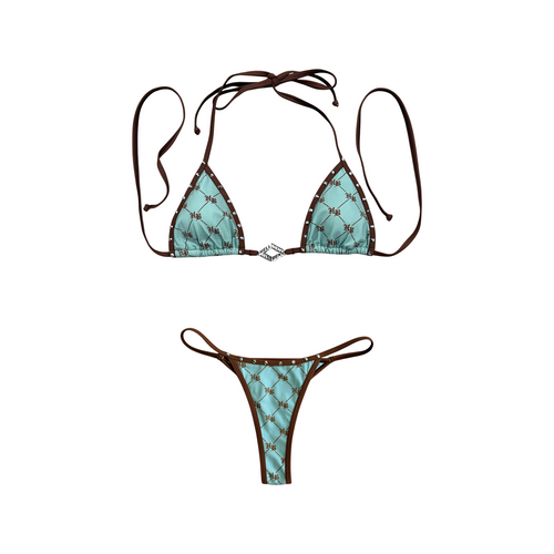 Hellbent Studded Bikini Set (Blue)