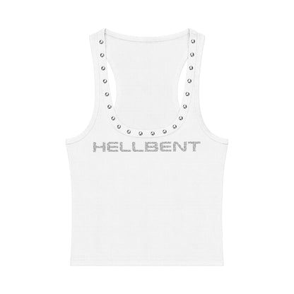 Hellbent Core Studded Rhinestone Tank (White)