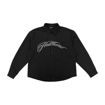 Hellbent Pinstripe Button Up (Black)