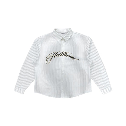 Hellbent Pinstripe Button Up (White)