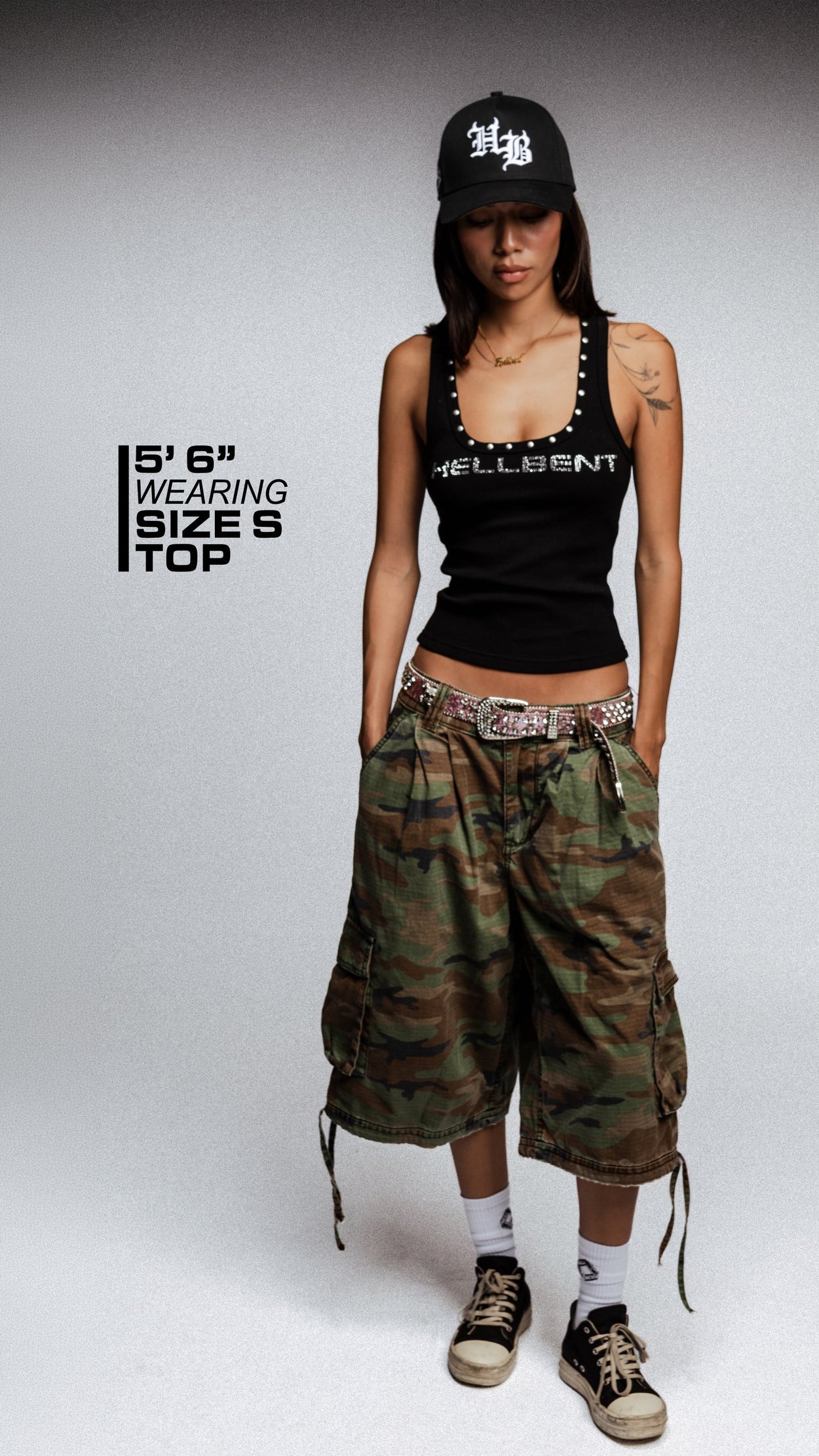 Hellbent Core Studded Rhinestone Tank (Black)