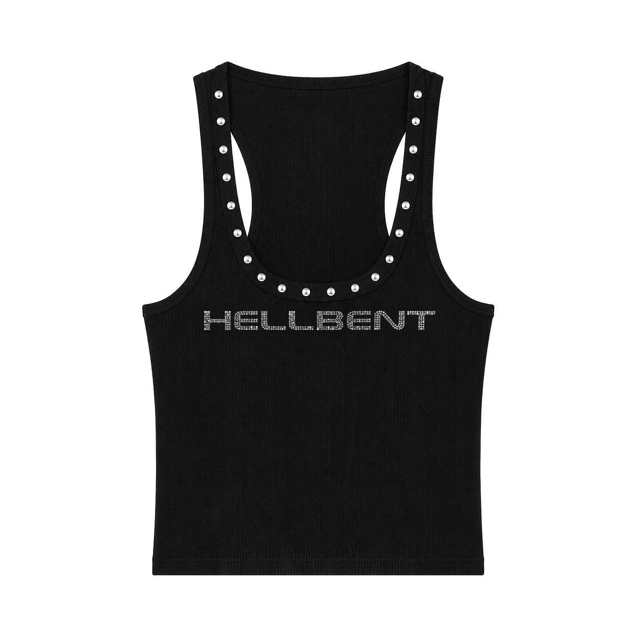 Hellbent Core Studded Rhinestone Tank (Black)