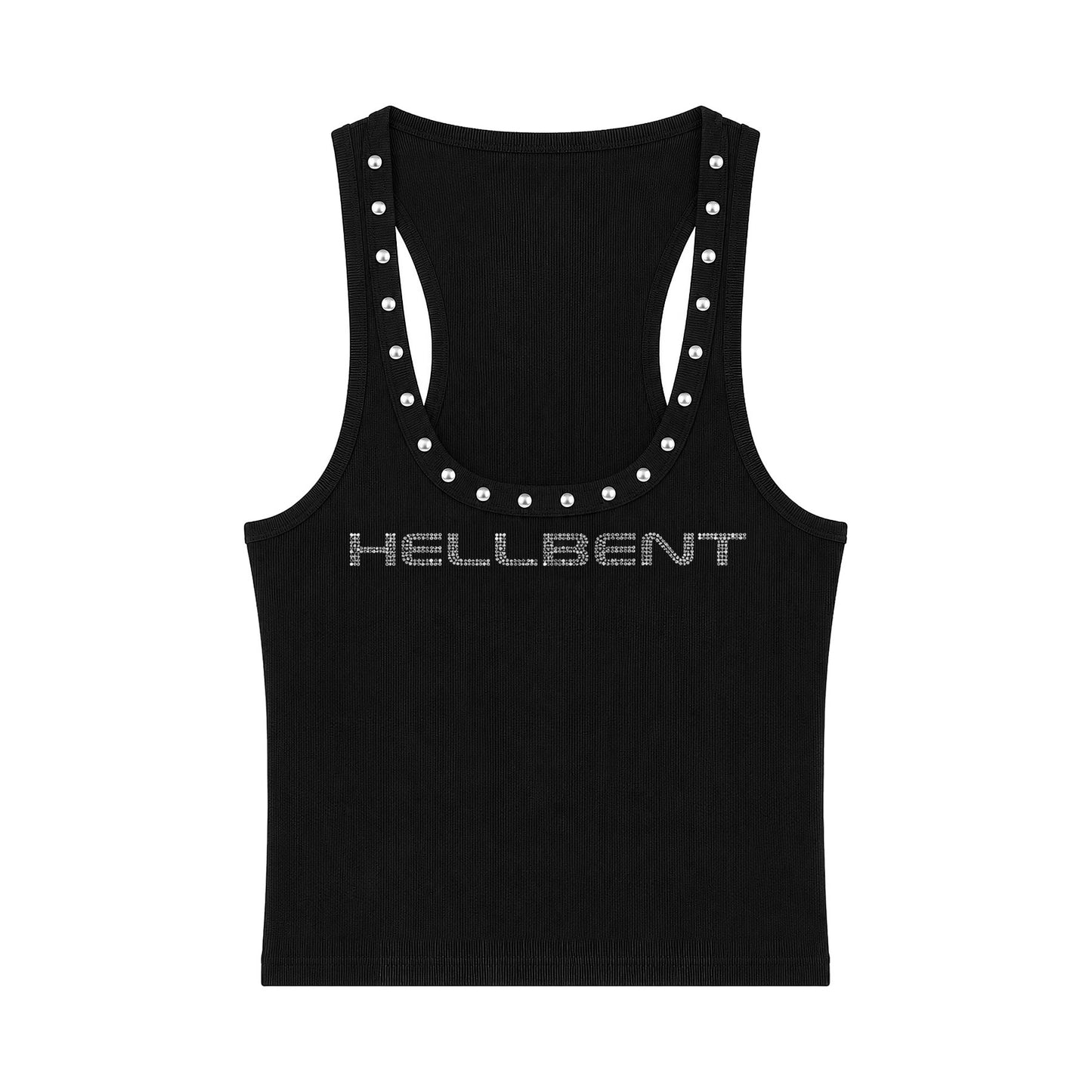 Hellbent Core Studded Rhinestone Tank (Black)