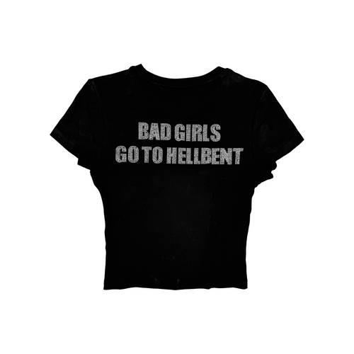 Hellbent Rhinestone Baby Tee (Black)