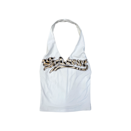 Hellbent Zebra Logo Halter Top