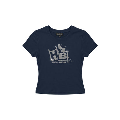 HB Rhinestone Baby Tee (Navy)