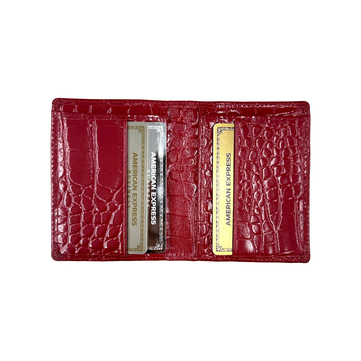 Hellbent Crocodile Leather Wallet (Wine Red)