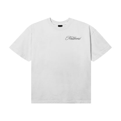 Hellbent Rhinestone Logo Tee (White)