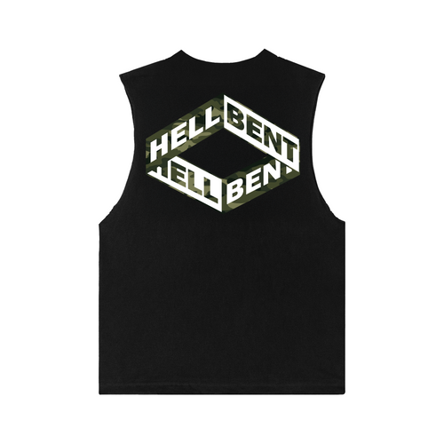 Hellbent Camo Logo Sleeveless Tee (Black)