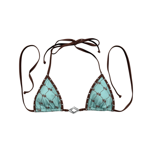 Hellbent Studded Bikini Top (Blue)