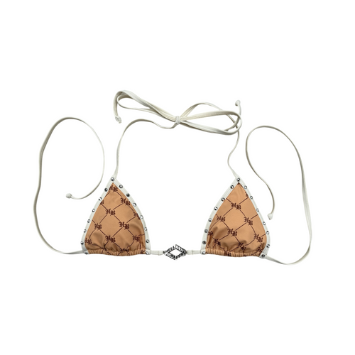 Hellbent Studded Bikini Top (Tan)