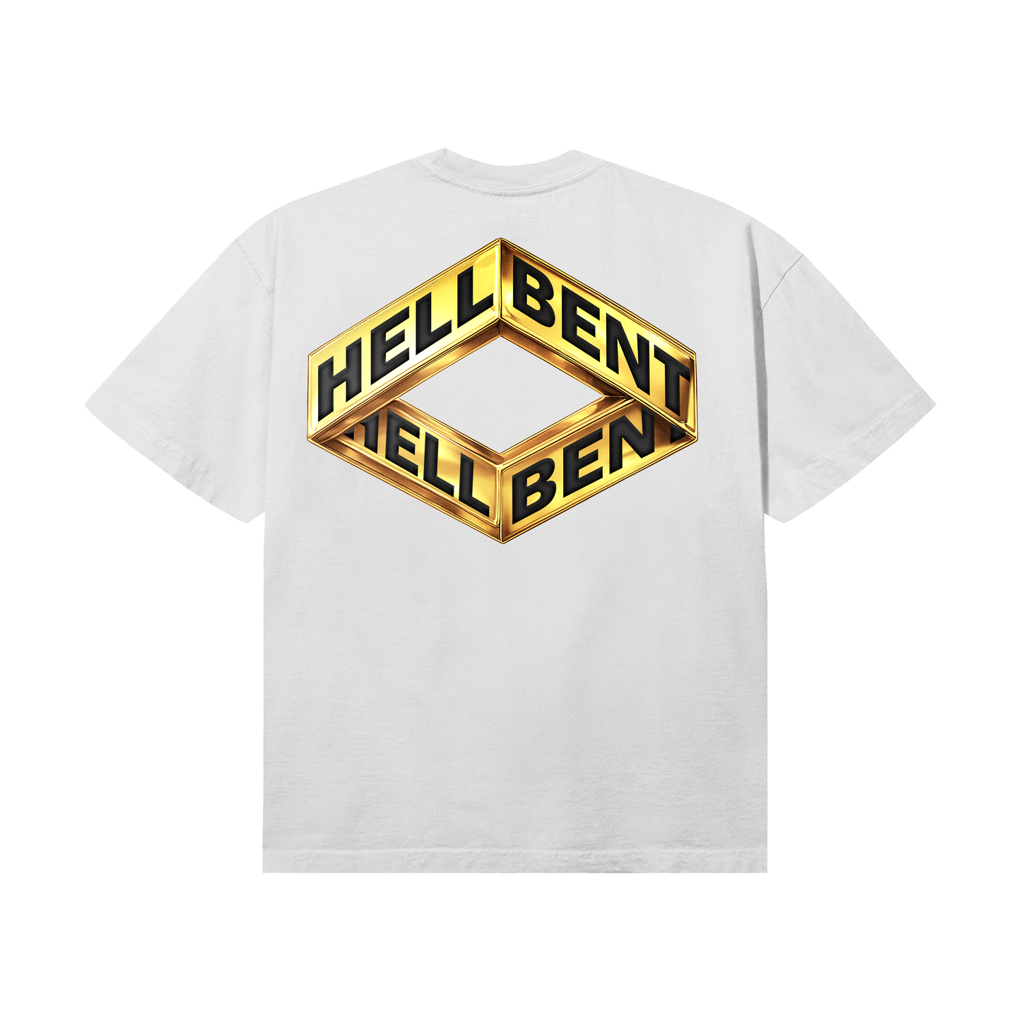 Hellbent Gold Chrome Logo Tee (White)