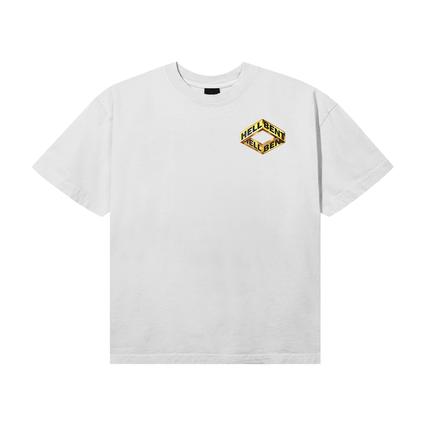 Hellbent Gold Chrome Logo Tee (White)