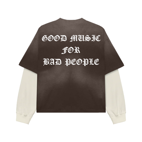 Good Music For Bad People Double Layered Long Sleeve (Vintage Brown)