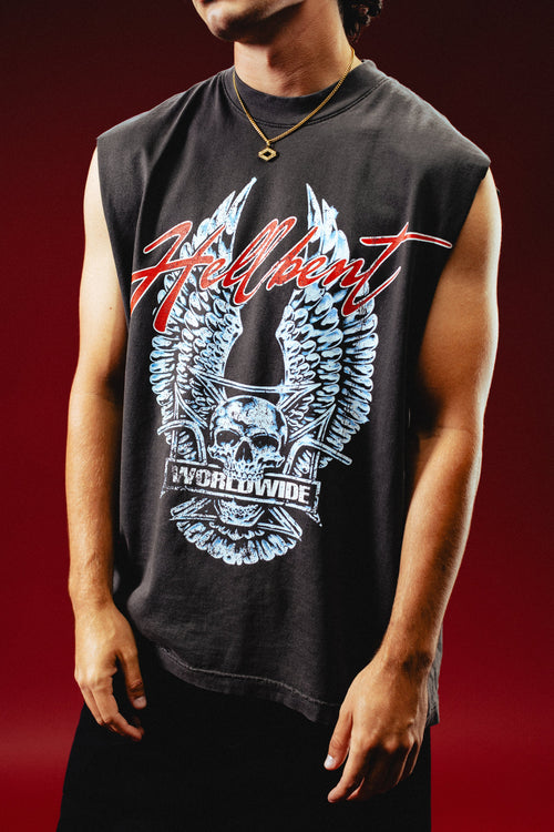 Hellbent Easy Rider Sleeveless Tee (Vintage Black)