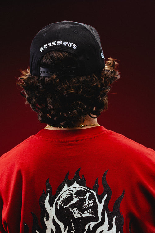 Hellbent Script Logo Snapback Hat (Black)