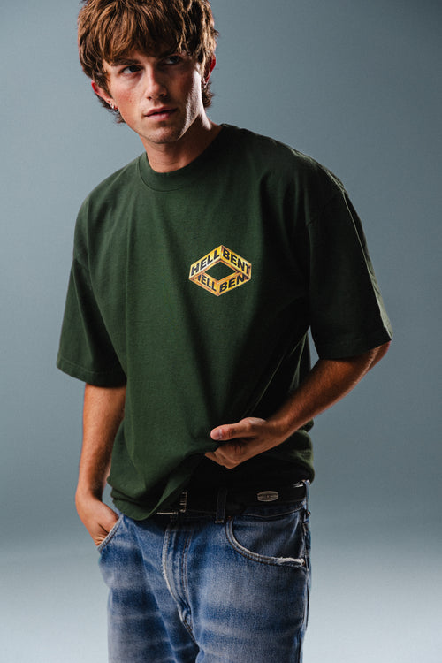 Hellbent Gold Chrome Logo Tee (Ivy)