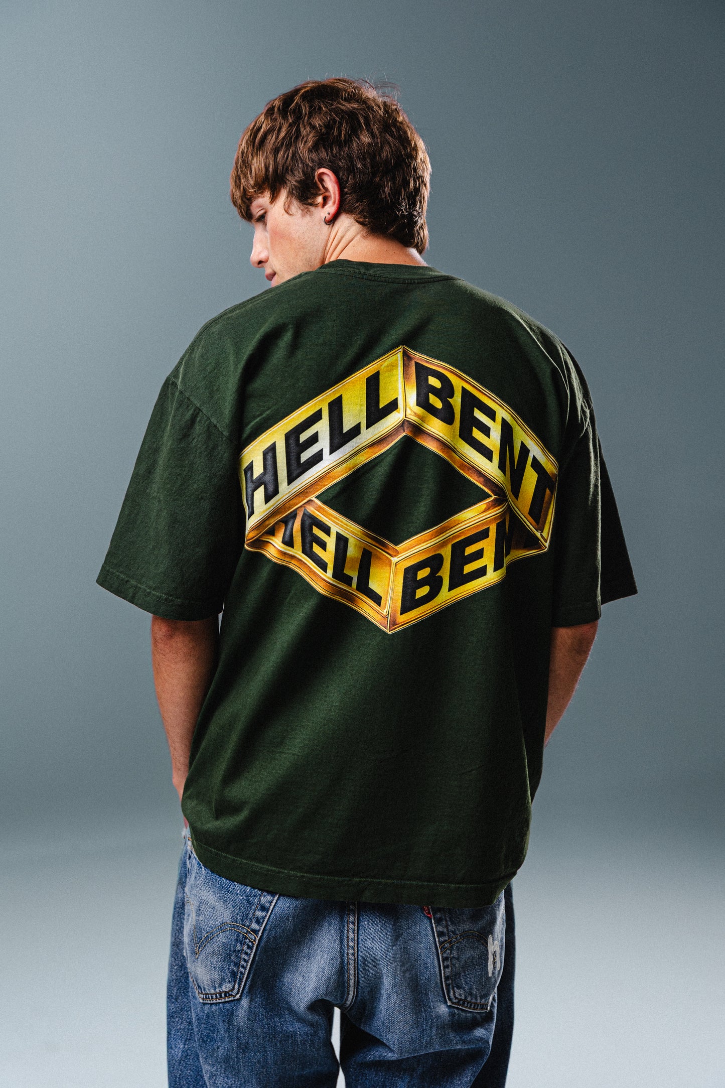 Hellbent Gold Chrome Logo Tee (Ivy)