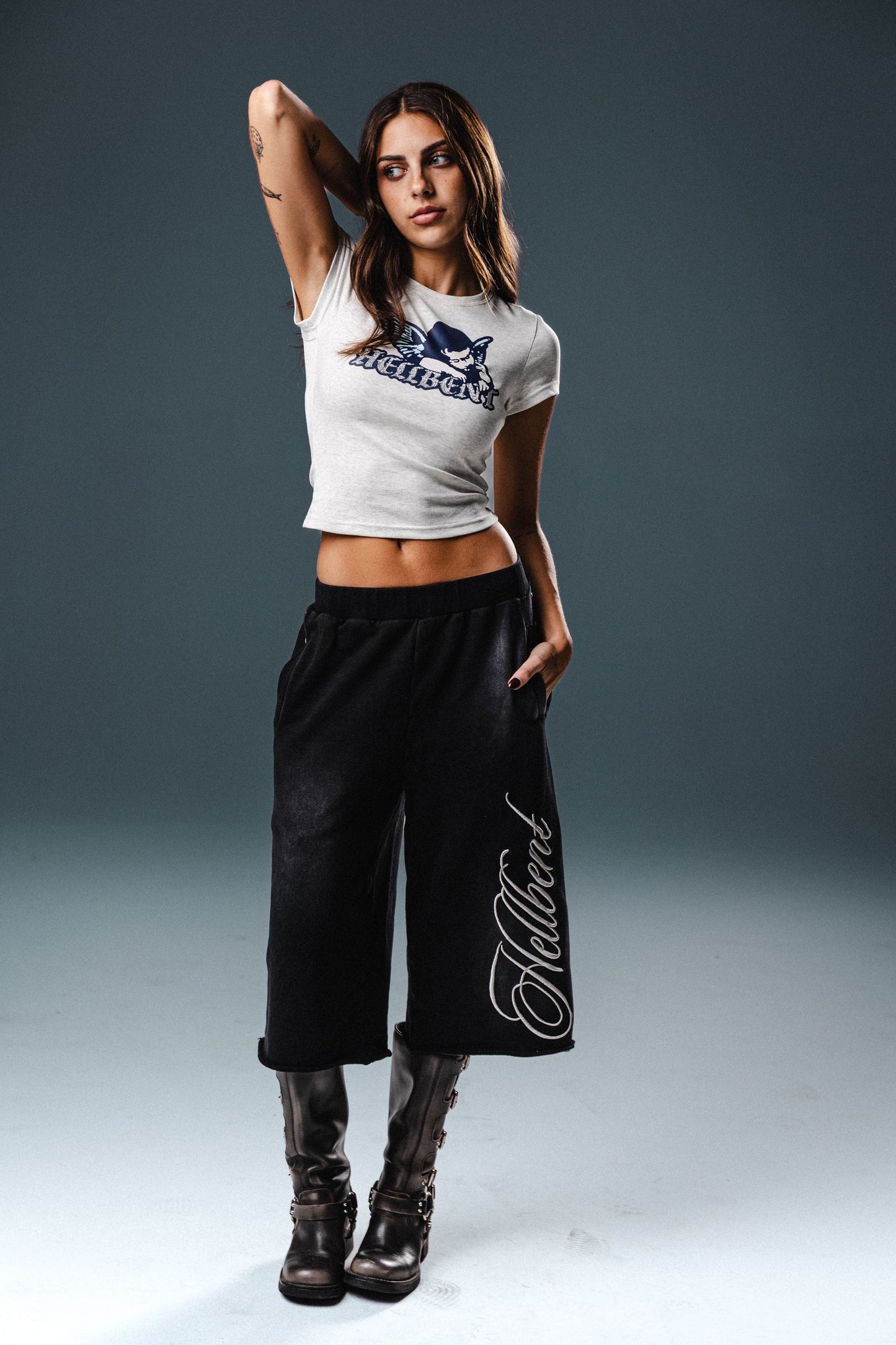 Hellbent Black Studded Capris