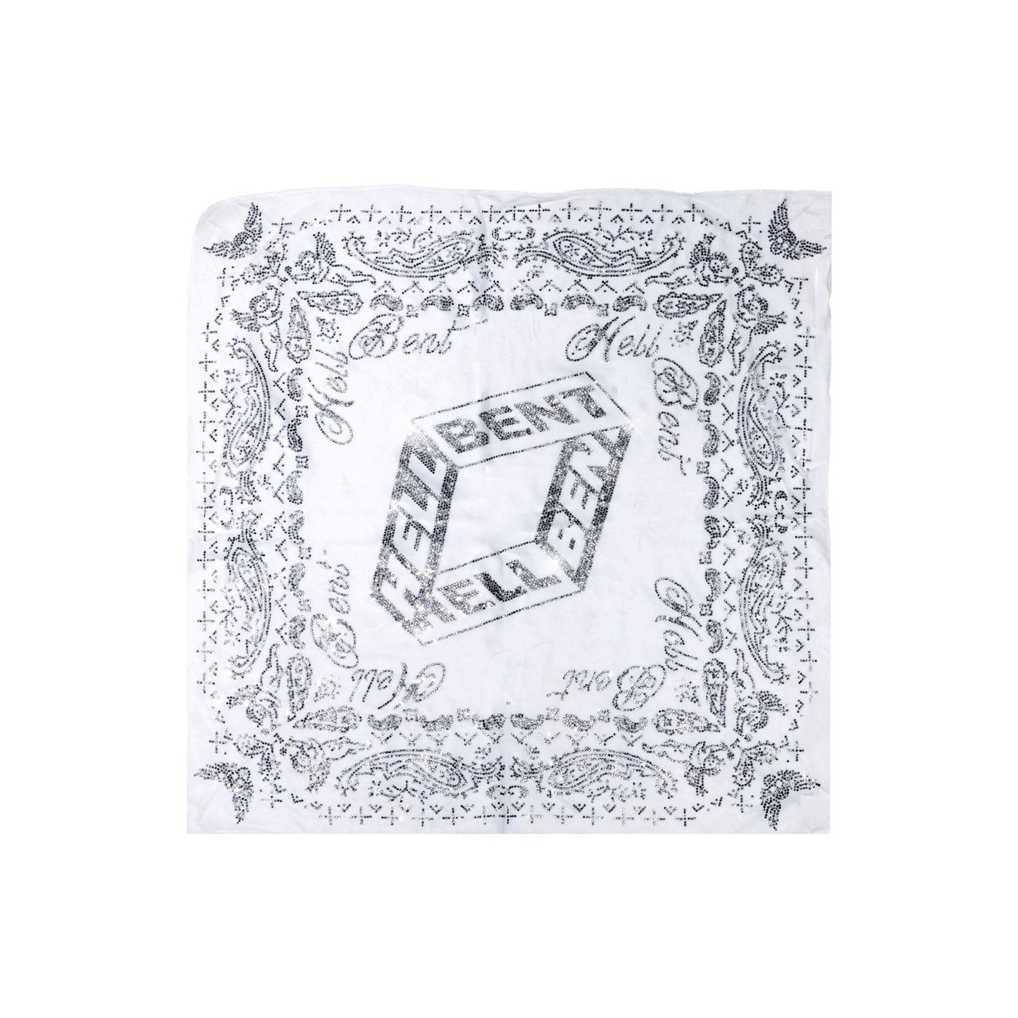 Hellbent Rhinestone Bandana (White)