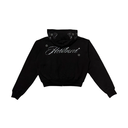 Hellbent Studded Rhinestone Zip-Up