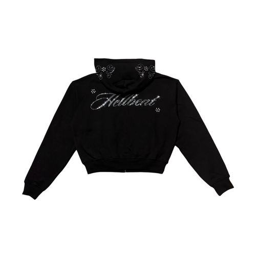 Hellbent Studded Rhinestone Zip-Up