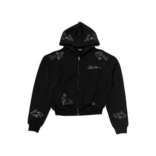 Hellbent Studded Rhinestone Zip-Up