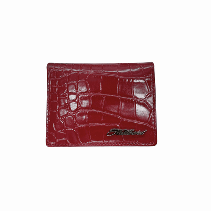 Hellbent Crocodile Leather Wallet (Wine Red)